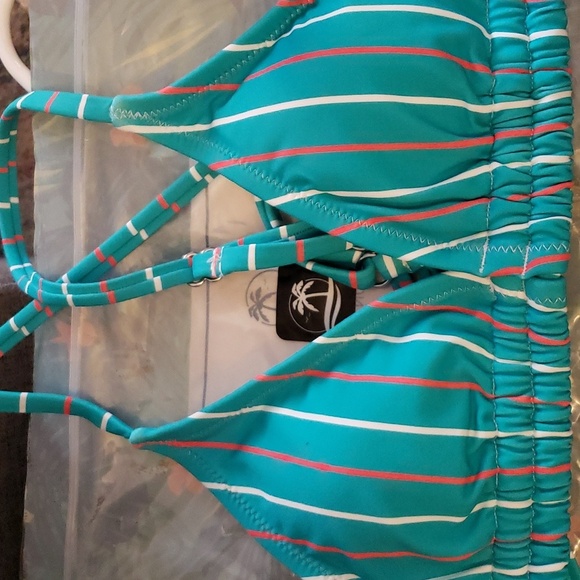 Cupshe Blue Striped Triangle Low Rise Bikini Size Small - Picture 12 of 13